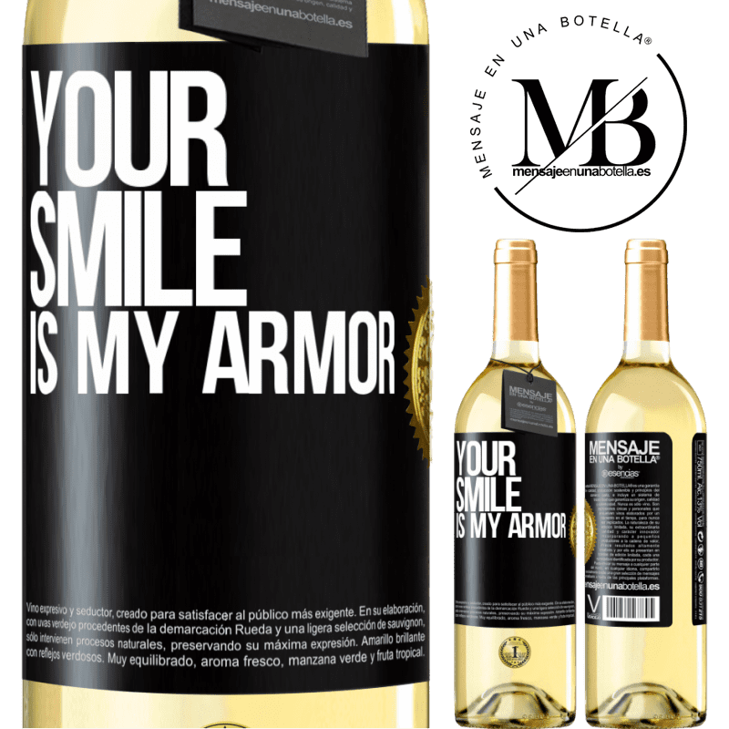 29,95 € Free Shipping | White Wine WHITE Edition Your smile is my armor Black Label. Customizable label Young wine Harvest 2023 Verdejo
