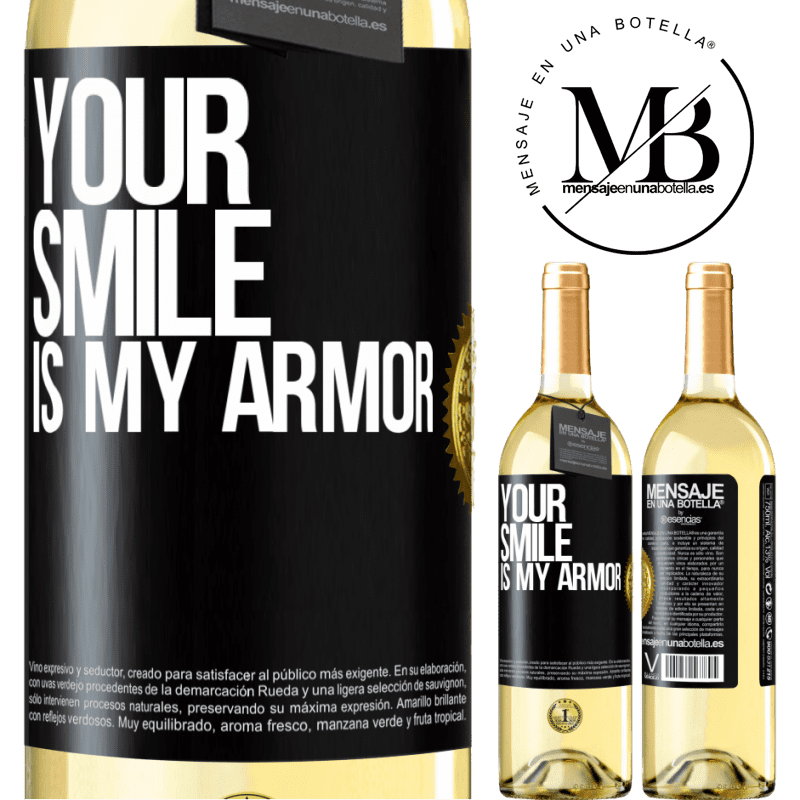 29,95 € Free Shipping | White Wine WHITE Edition Your smile is my armor Black Label. Customizable label Young wine Harvest 2025 Verdejo