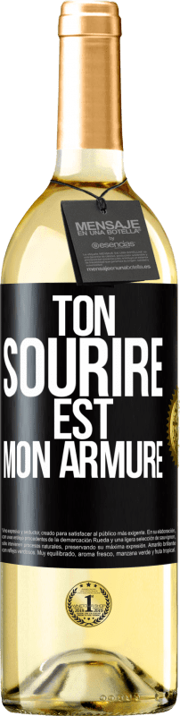 29,95 € | Vin blanc Édition WHITE Ton sourire est mon armure Étiquette Noire. Étiquette personnalisable Vin jeune Récolte 2024 Verdejo