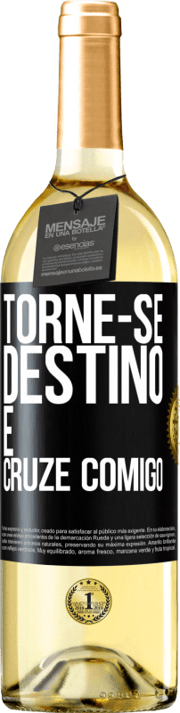 29,95 € Envio grátis | Vinho branco Edição WHITE Torne-se destino e cruze comigo Etiqueta Preta. Etiqueta personalizável Vinho jovem Colheita 2025 Verdejo