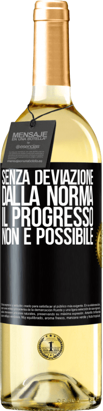 29,95 € Spedizione Gratuita | Vino bianco Edizione WHITE Senza deviazione dalla norma, il progresso non è possibile Etichetta Nera. Etichetta personalizzabile Vino giovane Raccogliere 2025 Verdejo