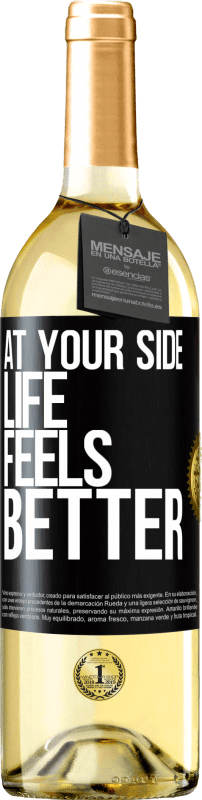 29,95 € | White Wine WHITE Edition At your side life feels better Black Label. Customizable label Young wine Harvest 2024 Verdejo