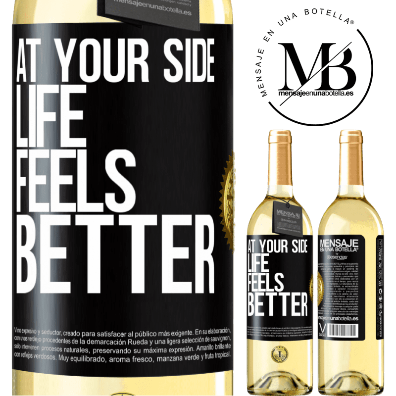 29,95 € Free Shipping | White Wine WHITE Edition At your side life feels better Black Label. Customizable label Young wine Harvest 2025 Verdejo