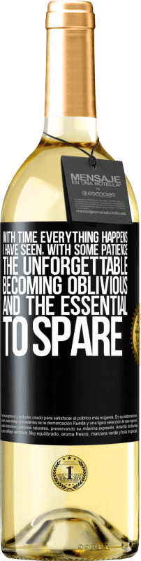 29,95 € | White Wine WHITE Edition With time everything happens. I have seen, with some patience, the unforgettable becoming oblivious, and the essential to Black Label. Customizable label Young wine Harvest 2023 Verdejo