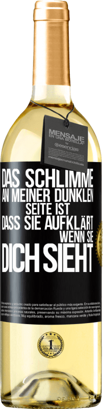 29,95 € | Weißwein WHITE Ausgabe Das Schlimme an meiner dunklen Seite ist, dass sie aufklärt, wenn sie dich sieht Schwarzes Etikett. Anpassbares Etikett Junger Wein Ernte 2024 Verdejo