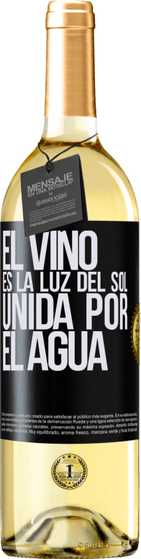 29,95 € | Vino Blanco Edición WHITE El vino es la luz del sol, unida por el agua Etiqueta Negra. Etiqueta personalizable Vino joven Cosecha 2024 Verdejo