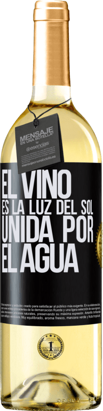 29,95 € | Vino Blanco Edición WHITE El vino es la luz del sol, unida por el agua Etiqueta Negra. Etiqueta personalizable Vino joven Cosecha 2025 Verdejo