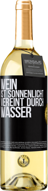 29,95 € Kostenloser Versand | Weißwein WHITE Ausgabe Wein ist Sonnenlicht, vereint durch Wasser Schwarzes Etikett. Anpassbares Etikett Junger Wein Ernte 2023 Verdejo