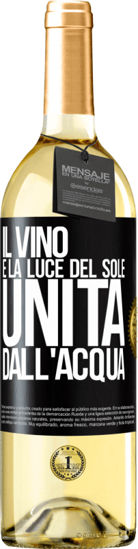29,95 € Spedizione Gratuita | Vino bianco Edizione WHITE Il vino è la luce del sole, unita dall'acqua Etichetta Nera. Etichetta personalizzabile Vino giovane Raccogliere 2023 Verdejo