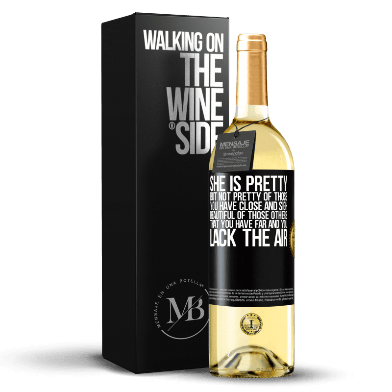 29,95 € Free Shipping | White Wine WHITE Edition She is pretty. But not pretty of those you have close and sigh. Beautiful of those others, that you have far and you lack Black Label. Customizable label Young wine Harvest 2024 Verdejo