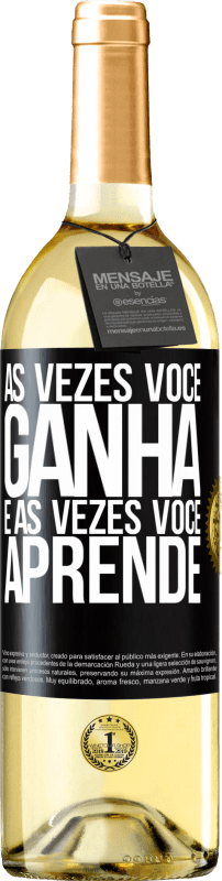 29,95 € | Vinho branco Edição WHITE Às vezes você ganha, e às vezes você aprende Etiqueta Preta. Etiqueta personalizável Vinho jovem Colheita 2025 Verdejo