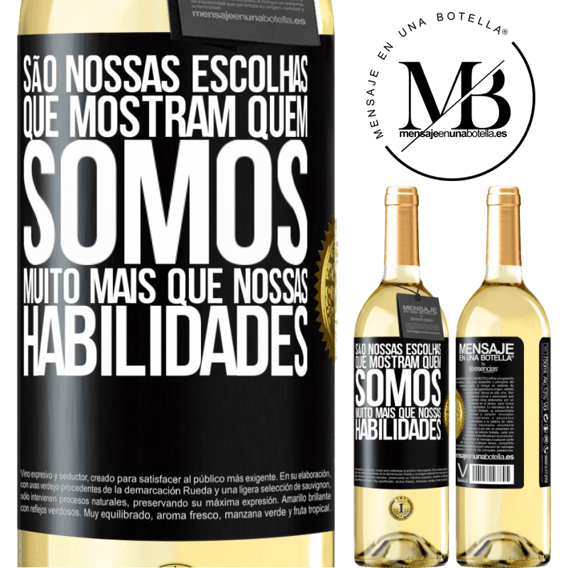 29,95 € Envio grátis | Vinho branco Edição WHITE São nossas escolhas que mostram quem somos, muito mais que nossas habilidades Etiqueta Preta. Etiqueta personalizável Vinho jovem Colheita 2023 Verdejo