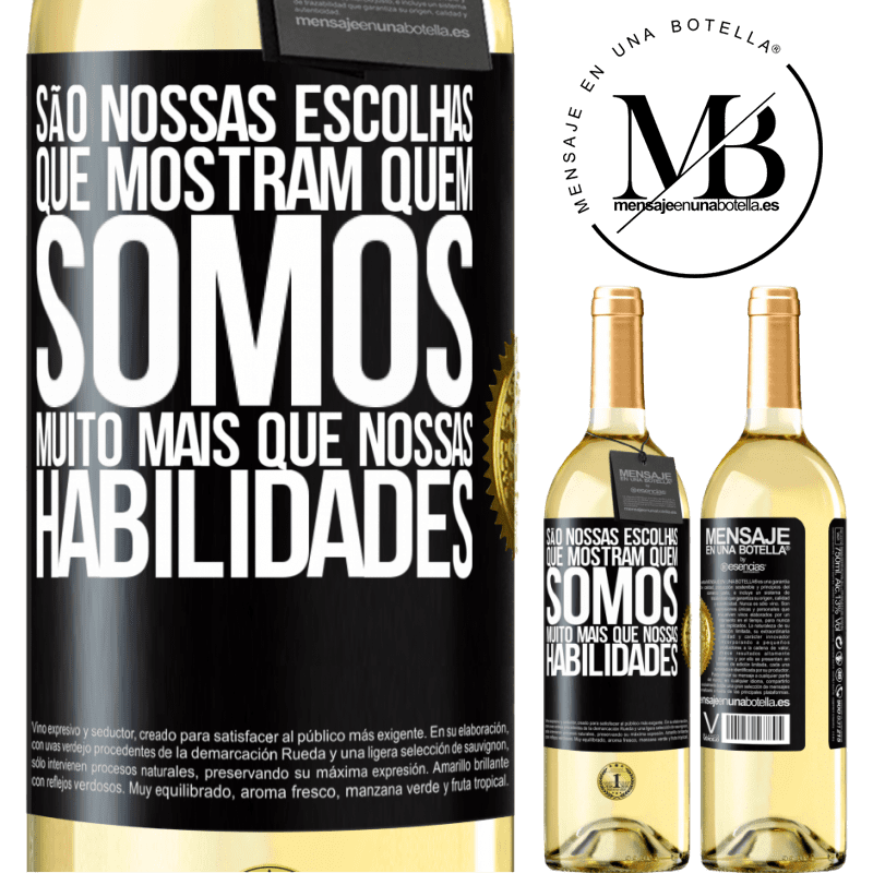 29,95 € Envio grátis | Vinho branco Edição WHITE São nossas escolhas que mostram quem somos, muito mais que nossas habilidades Etiqueta Preta. Etiqueta personalizável Vinho jovem Colheita 2025 Verdejo