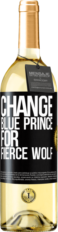 29,95 € | White Wine WHITE Edition Change blue prince for fierce wolf Black Label. Customizable label Young wine Harvest 2024 Verdejo