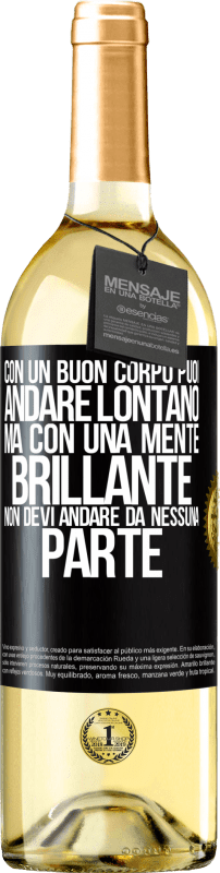 29,95 € | Vino bianco Edizione WHITE Con un buon corpo puoi andare lontano, ma con una mente brillante non devi andare da nessuna parte Etichetta Nera. Etichetta personalizzabile Vino giovane Raccogliere 2024 Verdejo