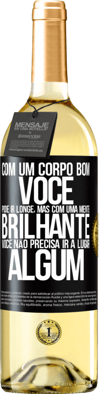 29,95 € | Vinho branco Edição WHITE Com um corpo bom, você pode ir longe, mas com uma mente brilhante, você não precisa ir a lugar algum Etiqueta Preta. Etiqueta personalizável Vinho jovem Colheita 2025 Verdejo