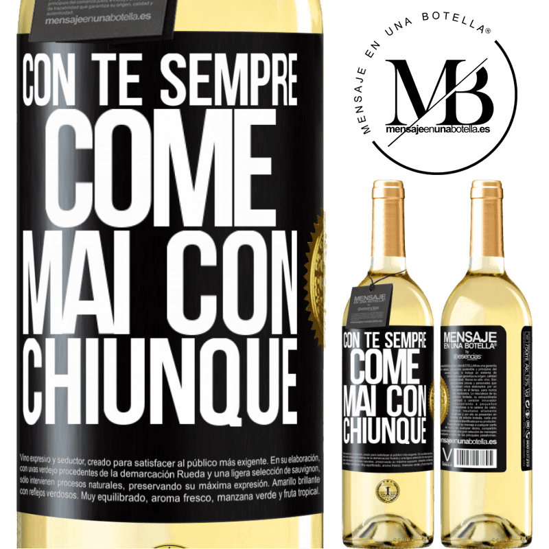 29,95 € Spedizione Gratuita | Vino bianco Edizione WHITE Con te sempre come mai con chiunque Etichetta Nera. Etichetta personalizzabile Vino giovane Raccogliere 2024 Verdejo