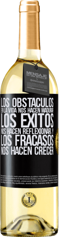 29,95 € | Vino Blanco Edición WHITE Los obstáculos en la vida nos hacen madurar, los éxitos nos hacen reflexionar, y los fracasos nos hacen crecer Etiqueta Negra. Etiqueta personalizable Vino joven Cosecha 2024 Verdejo