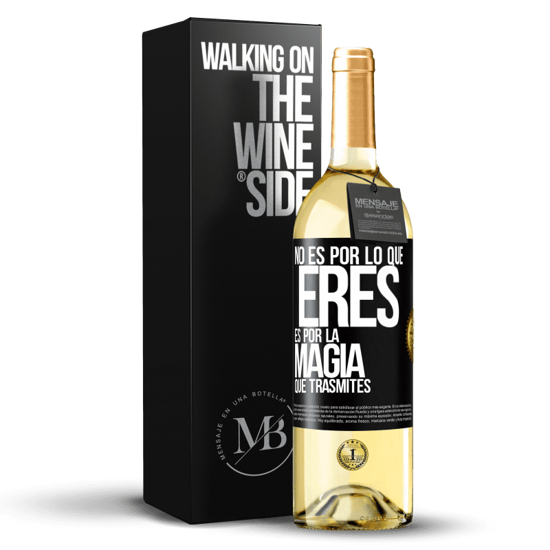 29,95 € Envío gratis | Vino Blanco Edición WHITE No es por lo que eres, es por la magia que trasmites Etiqueta Negra. Etiqueta personalizable Vino joven Cosecha 2024 Verdejo