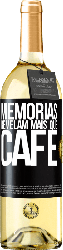 29,95 € | Vinho branco Edição WHITE Memórias revelam mais que café Etiqueta Preta. Etiqueta personalizável Vinho jovem Colheita 2023 Verdejo