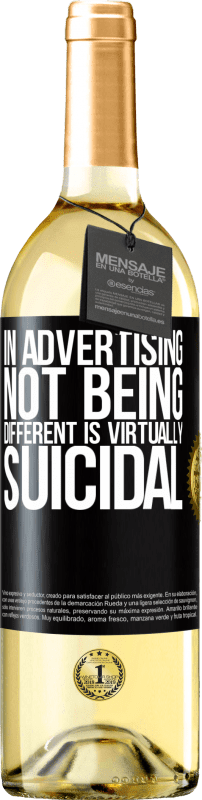 Free Shipping | White Wine WHITE Edition In advertising, not being different is virtually suicidal Black Label. Customizable label Young wine Harvest 2023 Verdejo