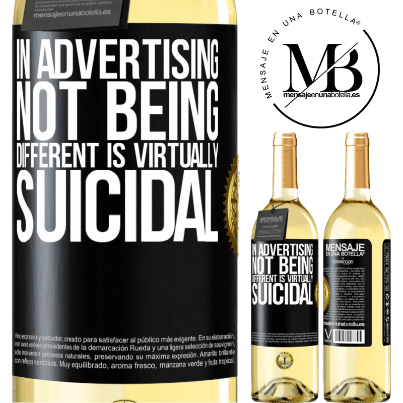 29,95 € Free Shipping | White Wine WHITE Edition In advertising, not being different is virtually suicidal Black Label. Customizable label Young wine Harvest 2022 Verdejo