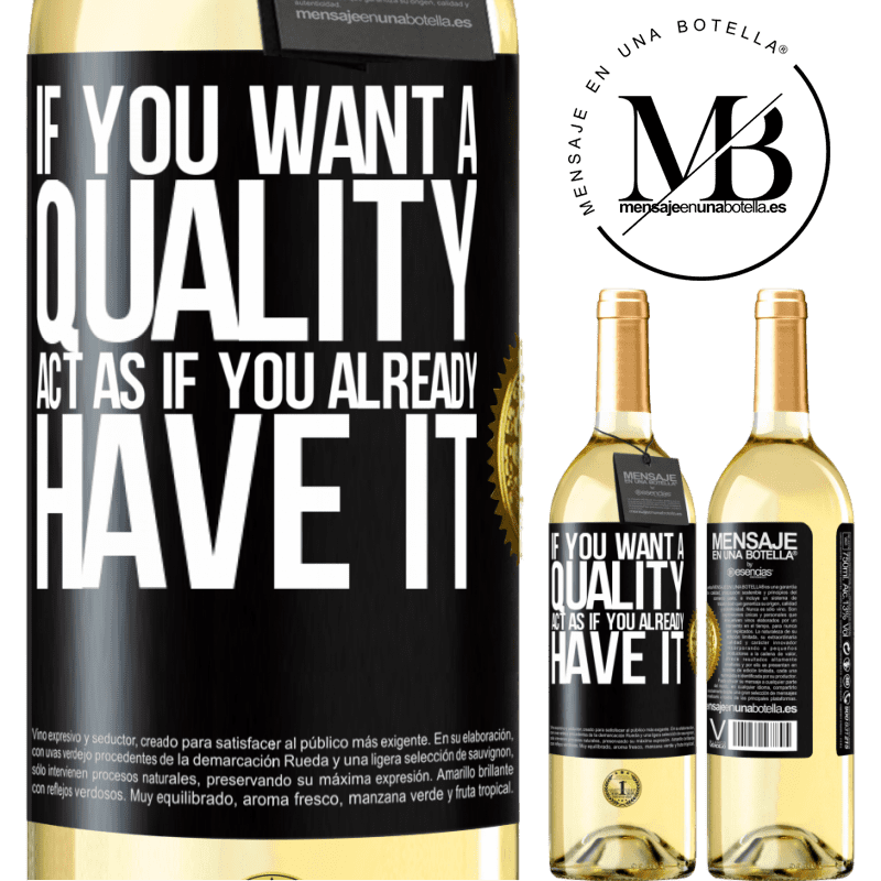29,95 € Free Shipping | White Wine WHITE Edition If you want a quality, act as if you already had it Black Label. Customizable label Young wine Harvest 2022 Verdejo