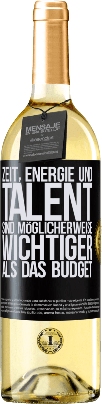 29,95 € | Weißwein WHITE Ausgabe Zeit, Energie und Talent sind möglicherweise wichtiger als das Budget Schwarzes Etikett. Anpassbares Etikett Junger Wein Ernte 2023 Verdejo