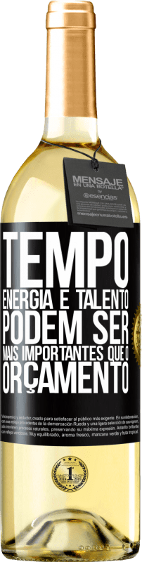 29,95 € | Vinho branco Edição WHITE Tempo, energia e talento podem ser mais importantes que o orçamento Etiqueta Preta. Etiqueta personalizável Vinho jovem Colheita 2024 Verdejo