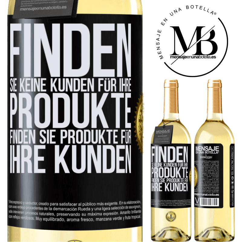 29,95 € Kostenloser Versand | Weißwein WHITE Ausgabe Finde keine Kunden für deine Produkte, finde Produkte für deine Kunden Schwarzes Etikett. Anpassbares Etikett Junger Wein Ernte 2024 Verdejo