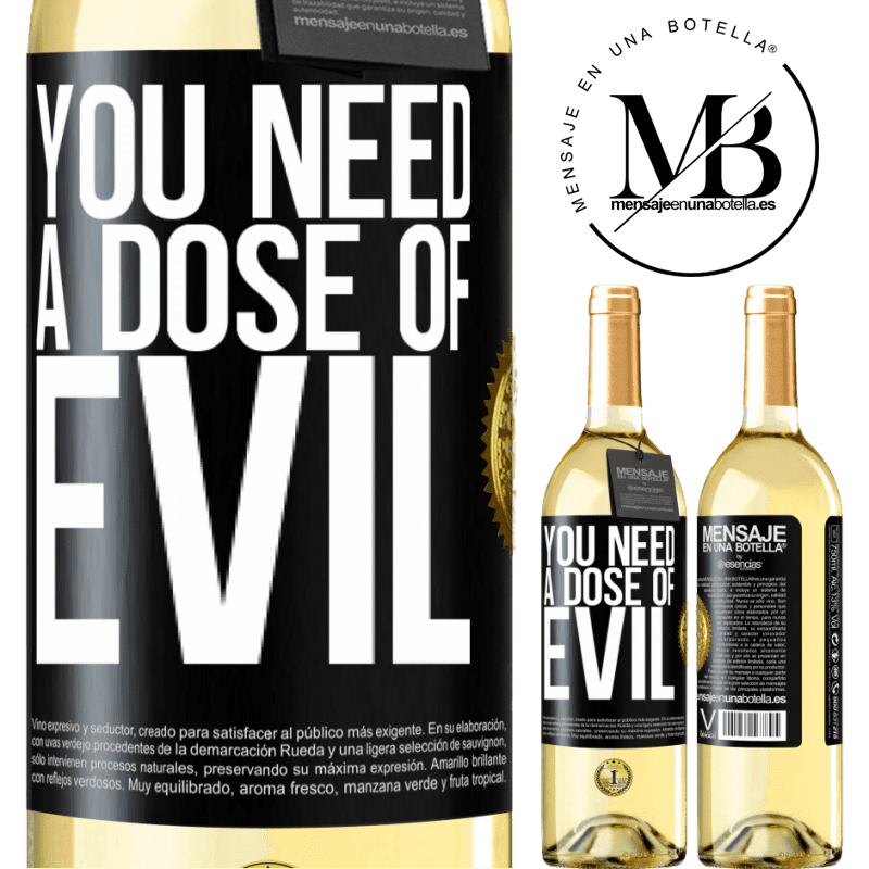 29,95 € Free Shipping | White Wine WHITE Edition You need a dose of evil Black Label. Customizable label Young wine Harvest 2022 Verdejo