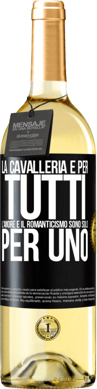 29,95 € Spedizione Gratuita | Vino bianco Edizione WHITE La cavalleria è per tutti. L'amore e il romanticismo sono solo per uno Etichetta Nera. Etichetta personalizzabile Vino giovane Raccogliere 2025 Verdejo