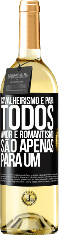 29,95 € | Vinho branco Edição WHITE Cavalheirismo é para todos. Amor e romantismo são apenas para um Etiqueta Preta. Etiqueta personalizável Vinho jovem Colheita 2024 Verdejo