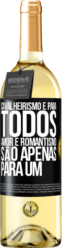 29,95 € | Vinho branco Edição WHITE Cavalheirismo é para todos. Amor e romantismo são apenas para um Etiqueta Preta. Etiqueta personalizável Vinho jovem Colheita 2025 Verdejo