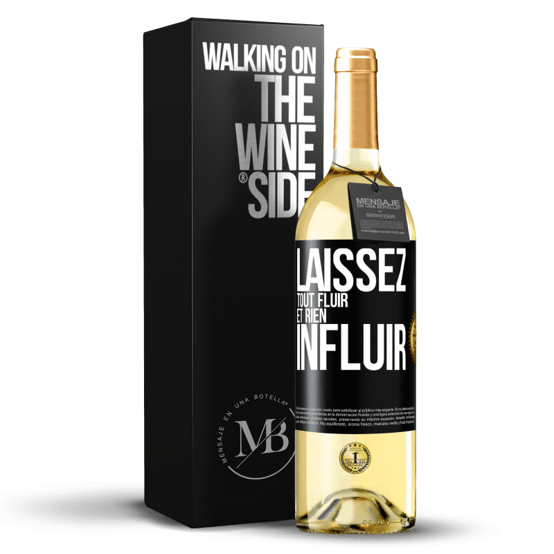 29,95 € Envoi gratuit | Vin blanc Édition WHITE Laissez tout fluir et rien influir Étiquette Noire. Étiquette personnalisable Vin jeune Récolte 2025 Verdejo