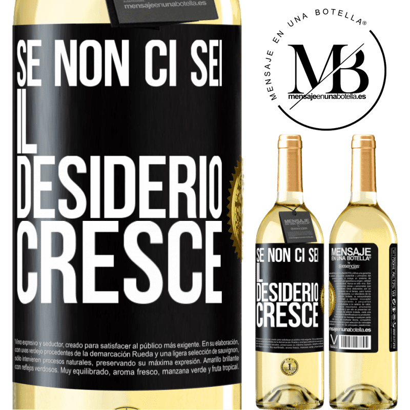 29,95 € Spedizione Gratuita | Vino bianco Edizione WHITE Se non ci sei, il desiderio cresce Etichetta Nera. Etichetta personalizzabile Vino giovane Raccogliere 2024 Verdejo