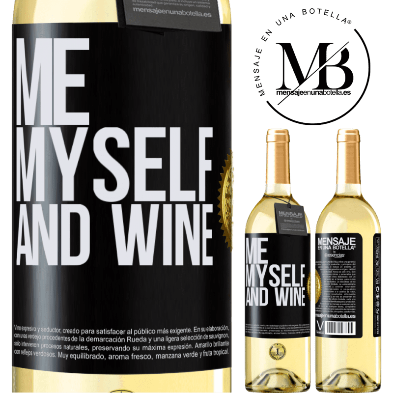 29,95 € Kostenloser Versand | Weißwein WHITE Ausgabe Me, myself and wine Schwarzes Etikett. Anpassbares Etikett Junger Wein Ernte 2023 Verdejo