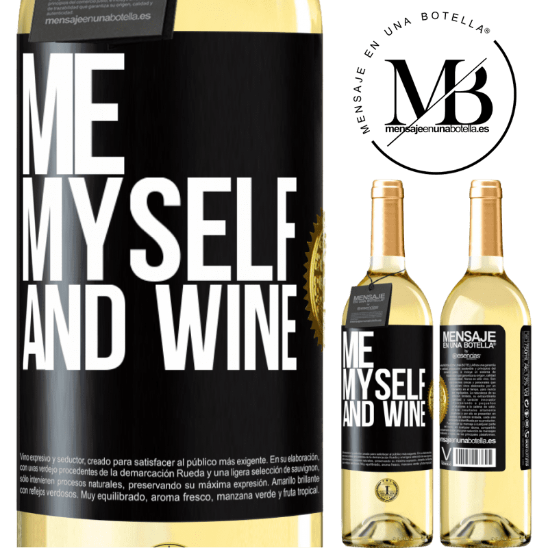 29,95 € Spedizione Gratuita | Vino bianco Edizione WHITE Me, myself and wine Etichetta Nera. Etichetta personalizzabile Vino giovane Raccogliere 2023 Verdejo