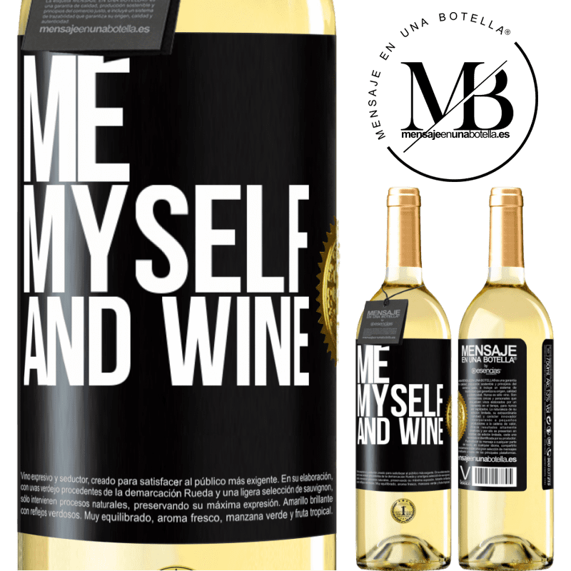 29,95 € Envio grátis | Vinho branco Edição WHITE Me, myself and wine Etiqueta Preta. Etiqueta personalizável Vinho jovem Colheita 2023 Verdejo