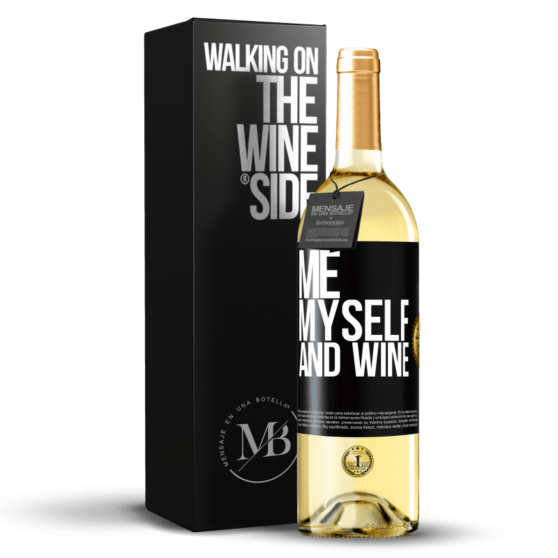 29,95 € Envio grátis | Vinho branco Edição WHITE Me, myself and wine Etiqueta Preta. Etiqueta personalizável Vinho jovem Colheita 2024 Verdejo