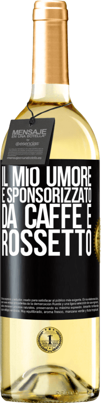 29,95 € | Vino bianco Edizione WHITE Il mio umore è sponsorizzato da caffè e rossetto Etichetta Nera. Etichetta personalizzabile Vino giovane Raccogliere 2024 Verdejo