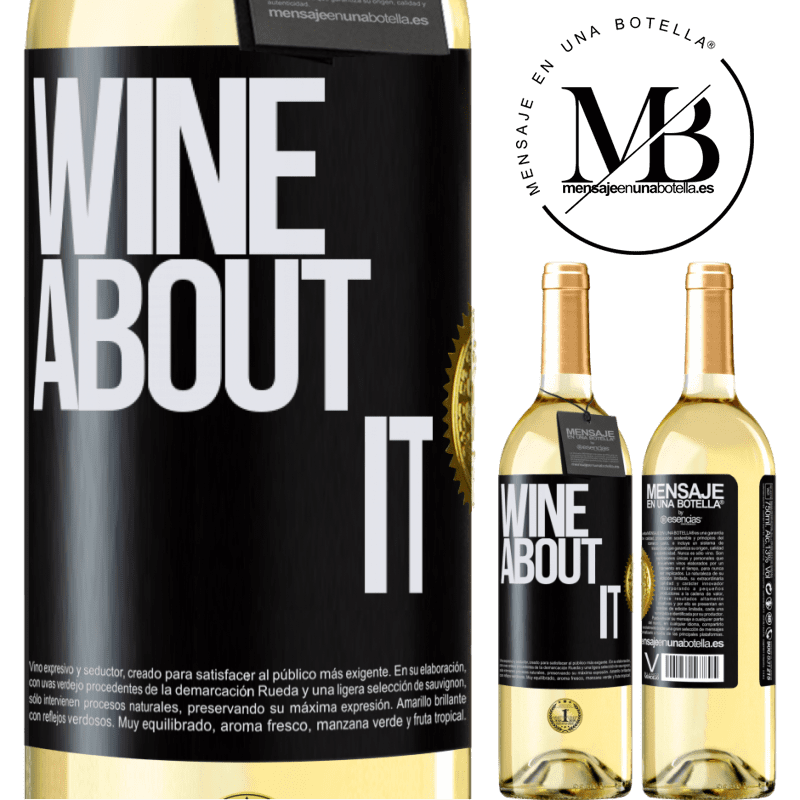 29,95 € Kostenloser Versand | Weißwein WHITE Ausgabe Wine about it Schwarzes Etikett. Anpassbares Etikett Junger Wein Ernte 2024 Verdejo