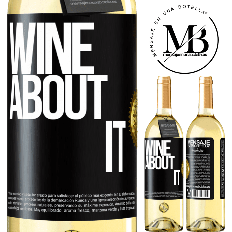 29,95 € Spedizione Gratuita | Vino bianco Edizione WHITE Wine about it Etichetta Nera. Etichetta personalizzabile Vino giovane Raccogliere 2024 Verdejo