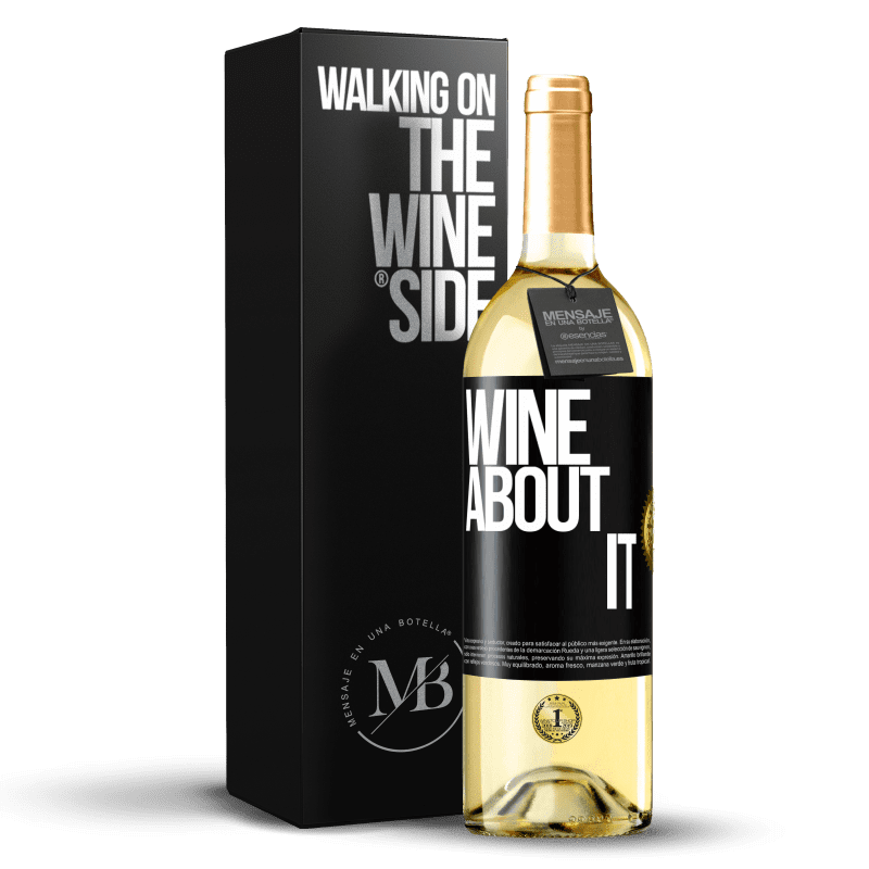 29,95 € Spedizione Gratuita | Vino bianco Edizione WHITE Wine about it Etichetta Nera. Etichetta personalizzabile Vino giovane Raccogliere 2023 Verdejo