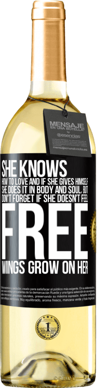 29,95 € Free Shipping | White Wine WHITE Edition He knows how to love, and if he gives himself, he does it in body and soul. But, don't forget, if you don't feel free, your Black Label. Customizable label Young wine Harvest 2023 Verdejo
