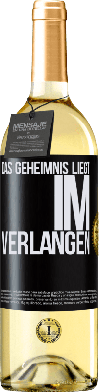 29,95 € | Weißwein WHITE Ausgabe Das Geheimnis liegt im Verlangen Schwarzes Etikett. Anpassbares Etikett Junger Wein Ernte 2023 Verdejo