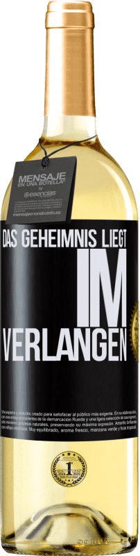 29,95 € | Weißwein WHITE Ausgabe Das Geheimnis liegt im Verlangen Schwarzes Etikett. Anpassbares Etikett Junger Wein Ernte 2024 Verdejo