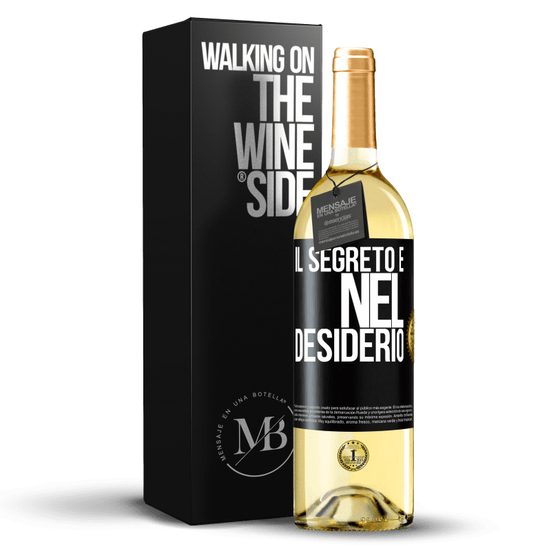 29,95 € Spedizione Gratuita | Vino bianco Edizione WHITE Il segreto è nel desiderio Etichetta Nera. Etichetta personalizzabile Vino giovane Raccogliere 2024 Verdejo