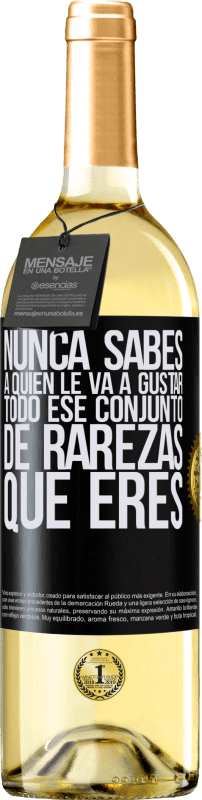 29,95 € | Vino Blanco Edición WHITE Nunca sabes a quien le va a gustar todo ese conjunto de rarezas que eres Etiqueta Negra. Etiqueta personalizable Vino joven Cosecha 2024 Verdejo