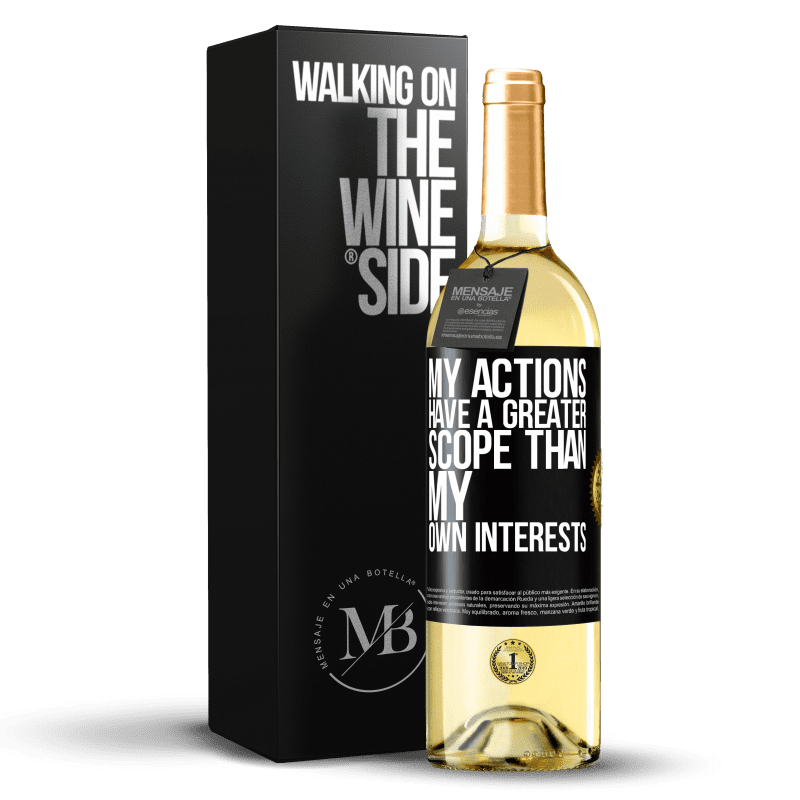 29,95 € Free Shipping | White Wine WHITE Edition My actions have a greater scope than my own interests Black Label. Customizable label Young wine Harvest 2025 Verdejo